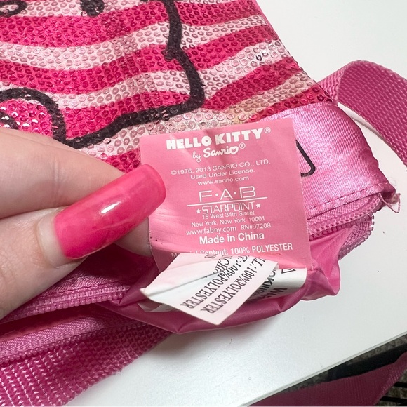 Y2K 2000s mcbling pink sequins zebra hello kitty Sanrio purse - Picture 8 of 9